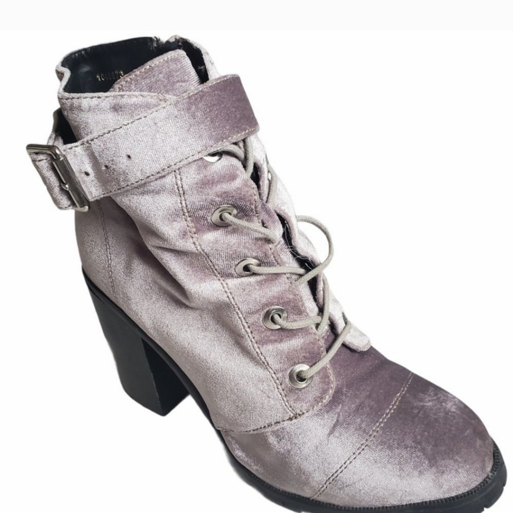 Charlotte Russe Velvet Lavender Gray Booties